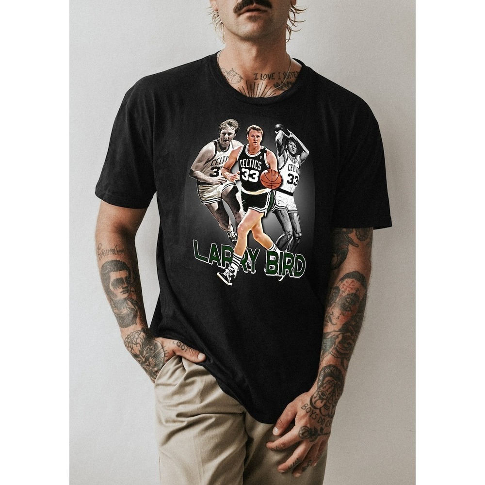 Larry Bird Vintage T-shirt NBA Boston Celtics 90's  Rap Tshirt